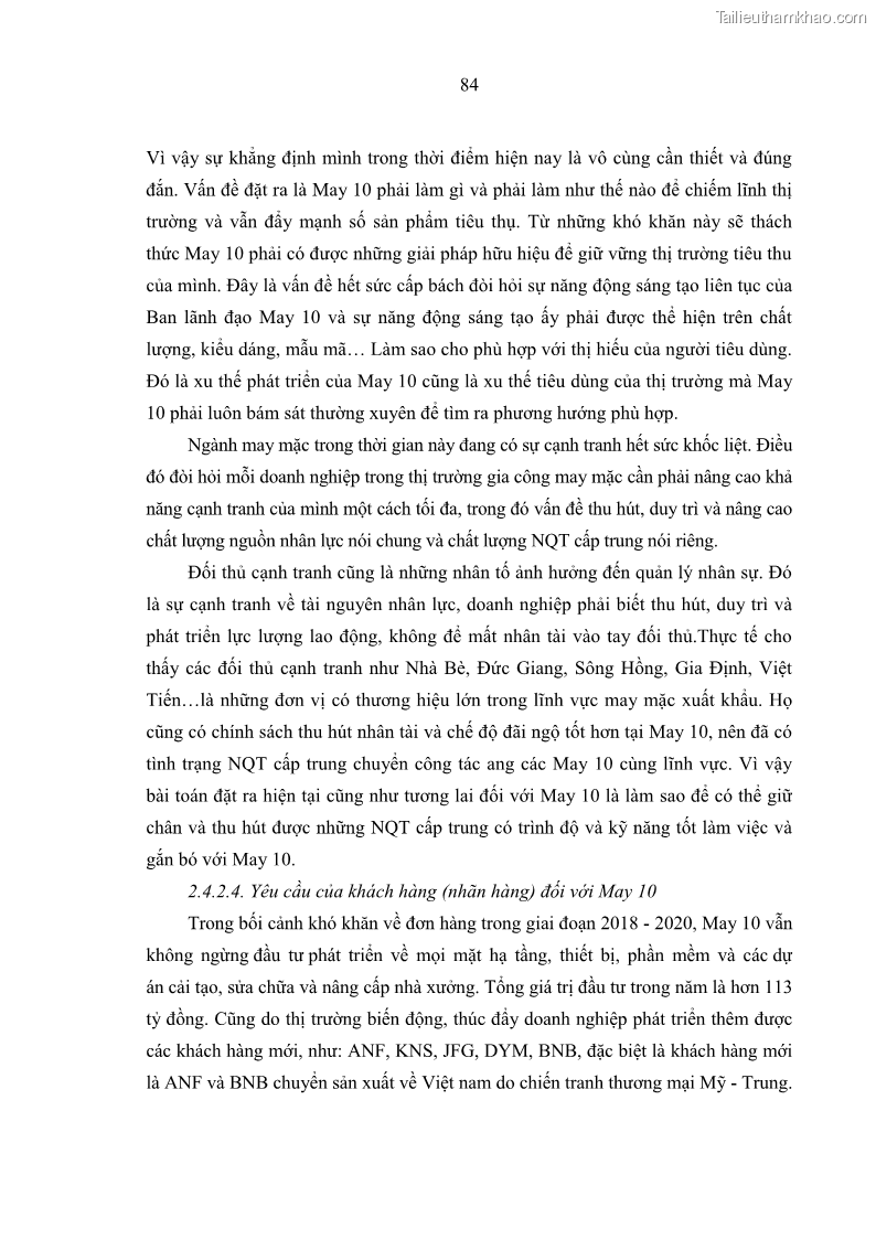 Luận văn thạc sĩ kinh tế Nâng cao chất lượng Nhà quản trị cấp trung tại Tổng công ty May 10 - 8 Trang 94