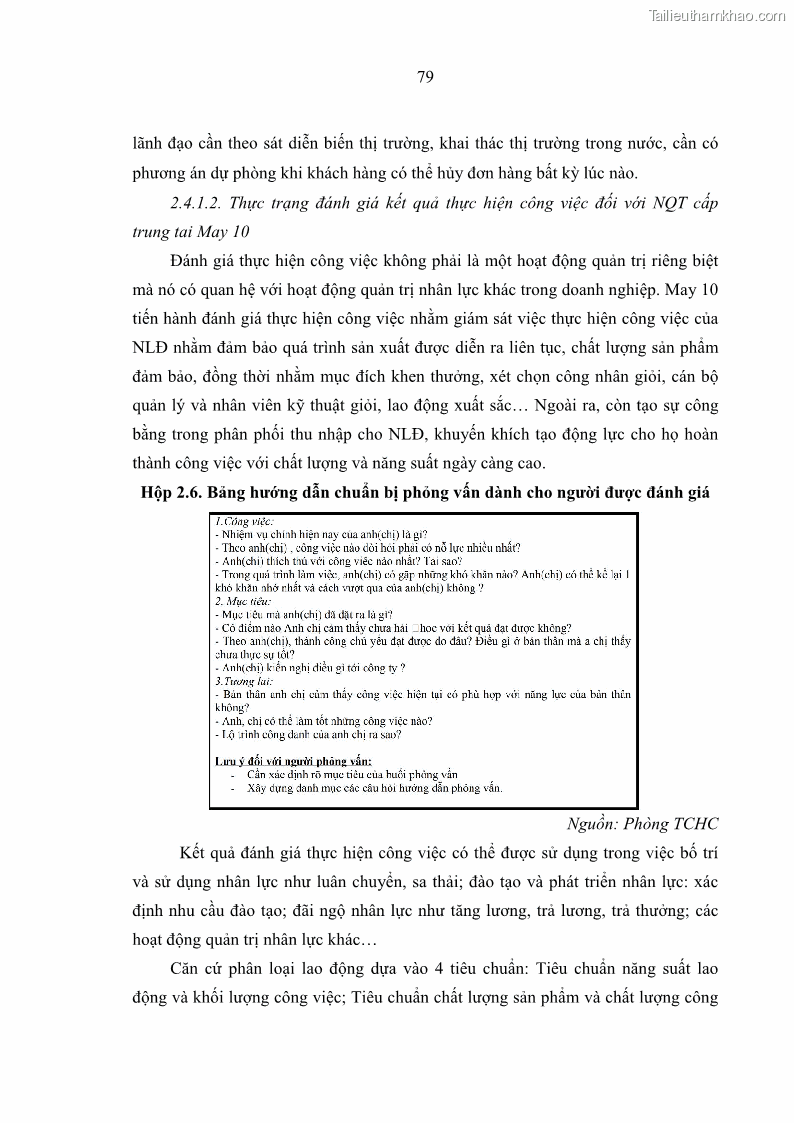 Luận văn thạc sĩ kinh tế Nâng cao chất lượng Nhà quản trị cấp trung tại Tổng công ty May 10 - 8 Trang 89