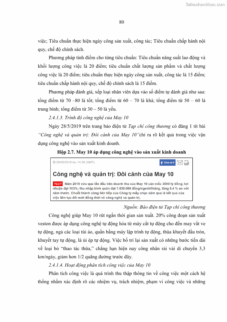 Luận văn thạc sĩ kinh tế Nâng cao chất lượng Nhà quản trị cấp trung tại Tổng công ty May 10 - 8 Trang 90