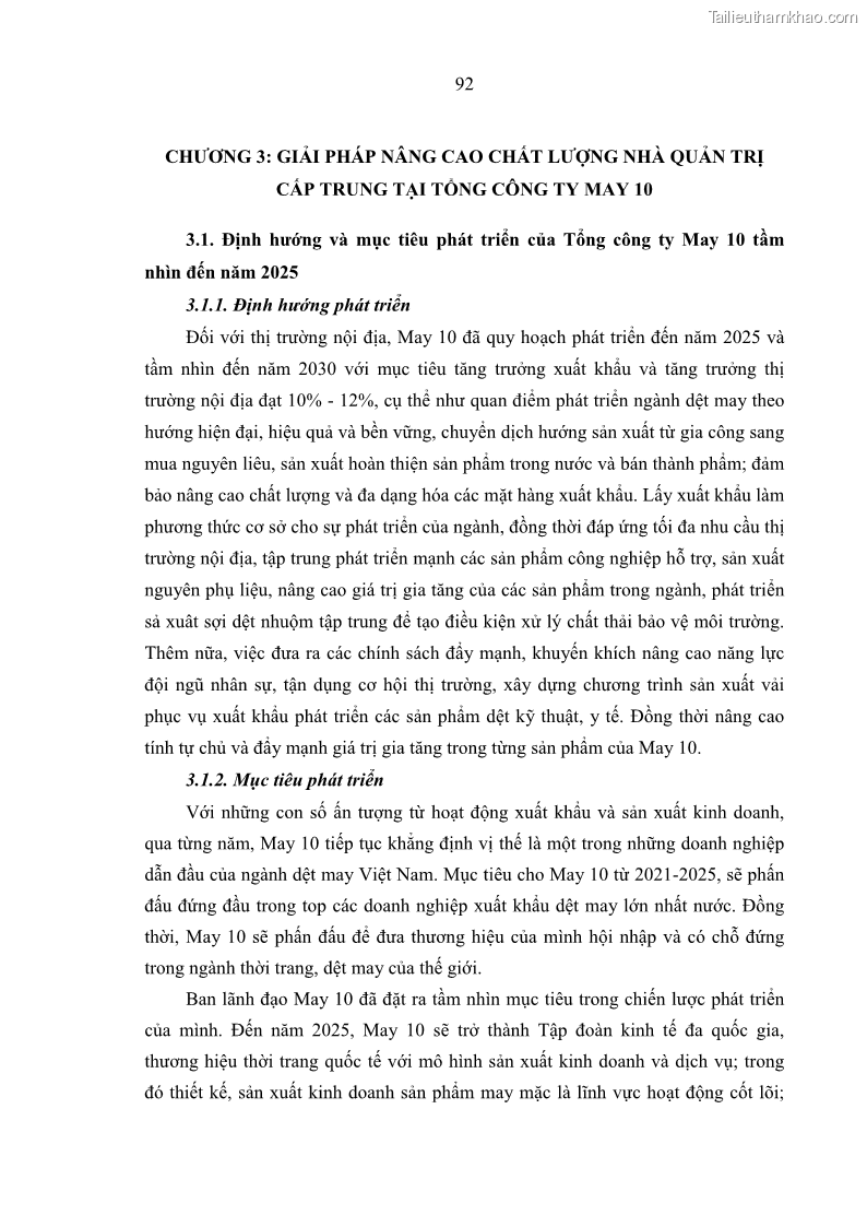 Luận văn thạc sĩ kinh tế Nâng cao chất lượng Nhà quản trị cấp trung tại Tổng công ty May 10 - 9 Trang 102