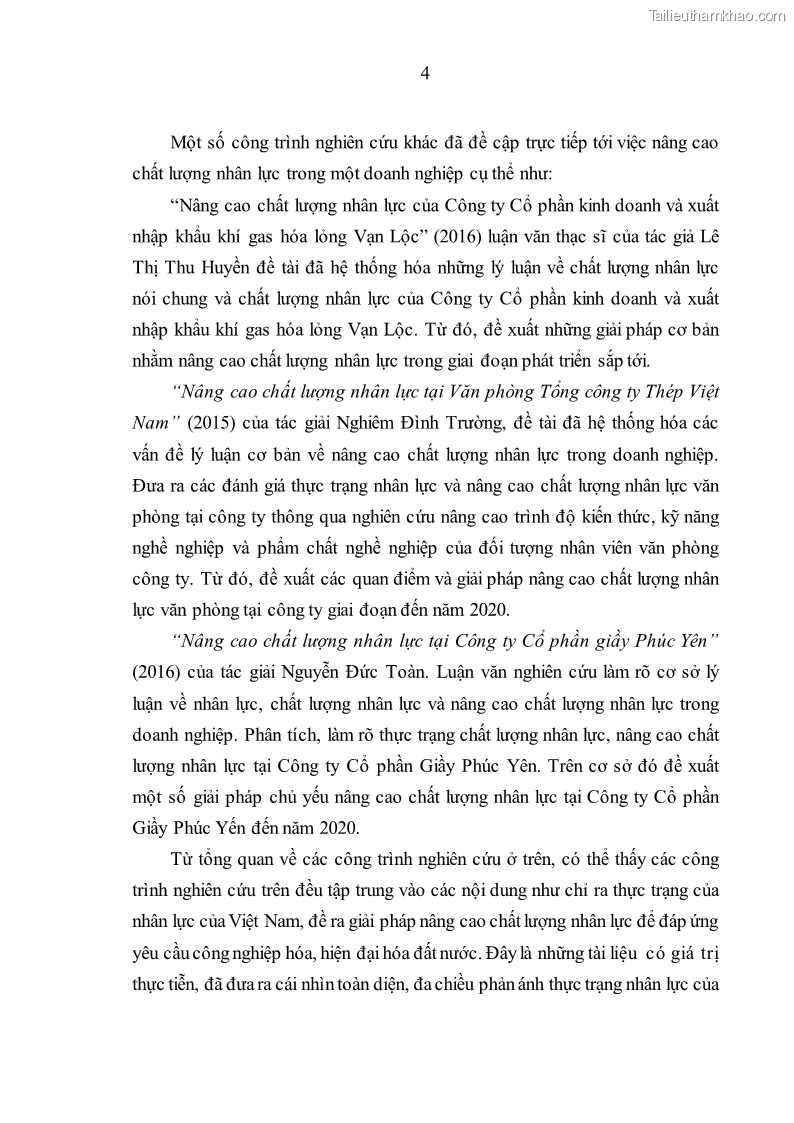 Luận văn thạc sĩ kinh tế Nâng cao chất lượng nhân lực tại Công ty Cổ phần Xây dựng số 1 Hà Nội - 1 Trang 12
