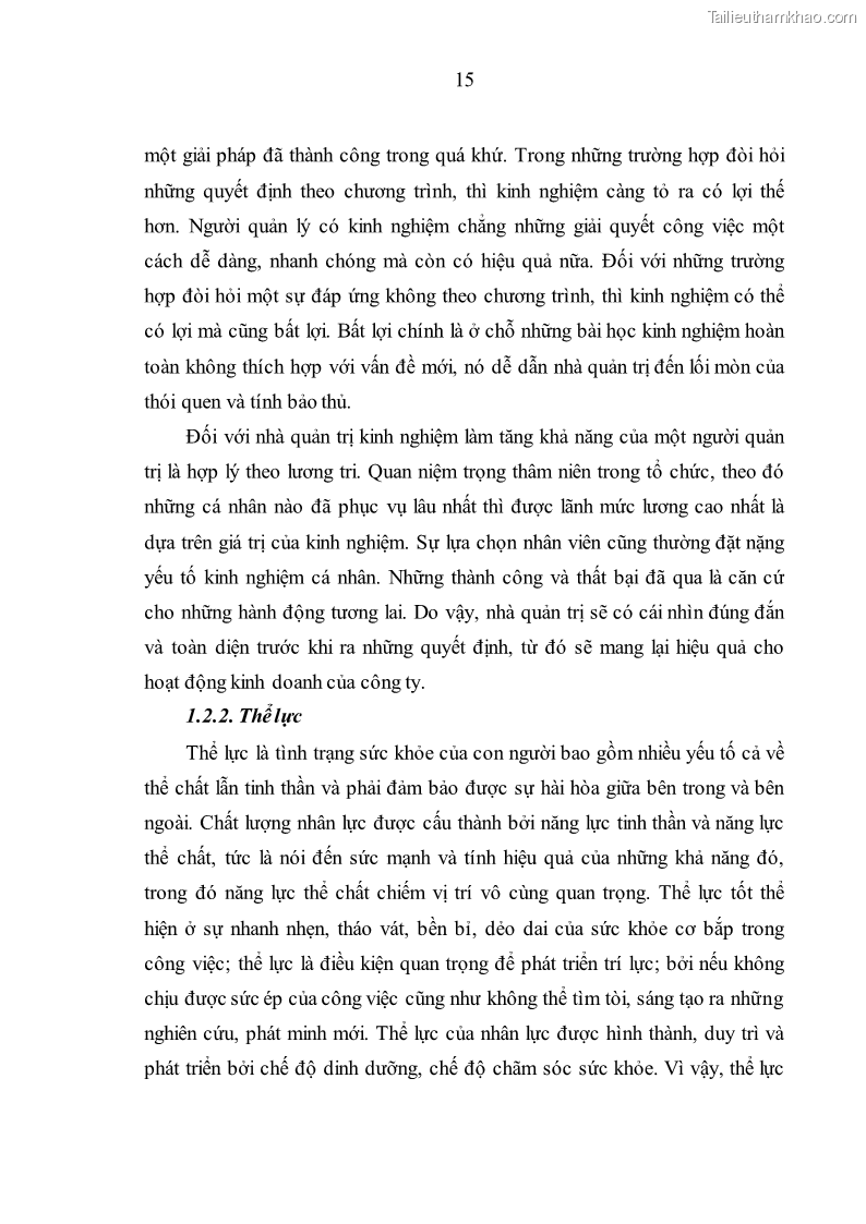 Luận văn thạc sĩ kinh tế Nâng cao chất lượng nhân lực tại Công ty Cổ phần Xây dựng số 1 Hà Nội - 2 Trang 23