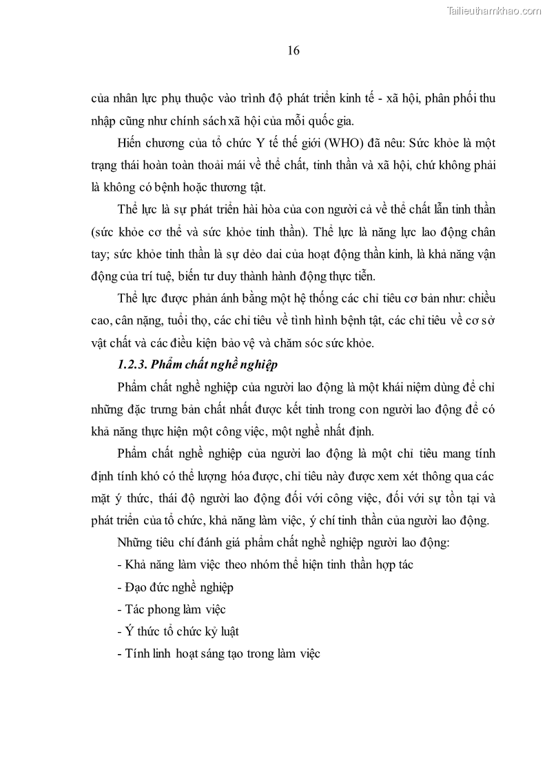 Luận văn thạc sĩ kinh tế Nâng cao chất lượng nhân lực tại Công ty Cổ phần Xây dựng số 1 Hà Nội - 2 Trang 24