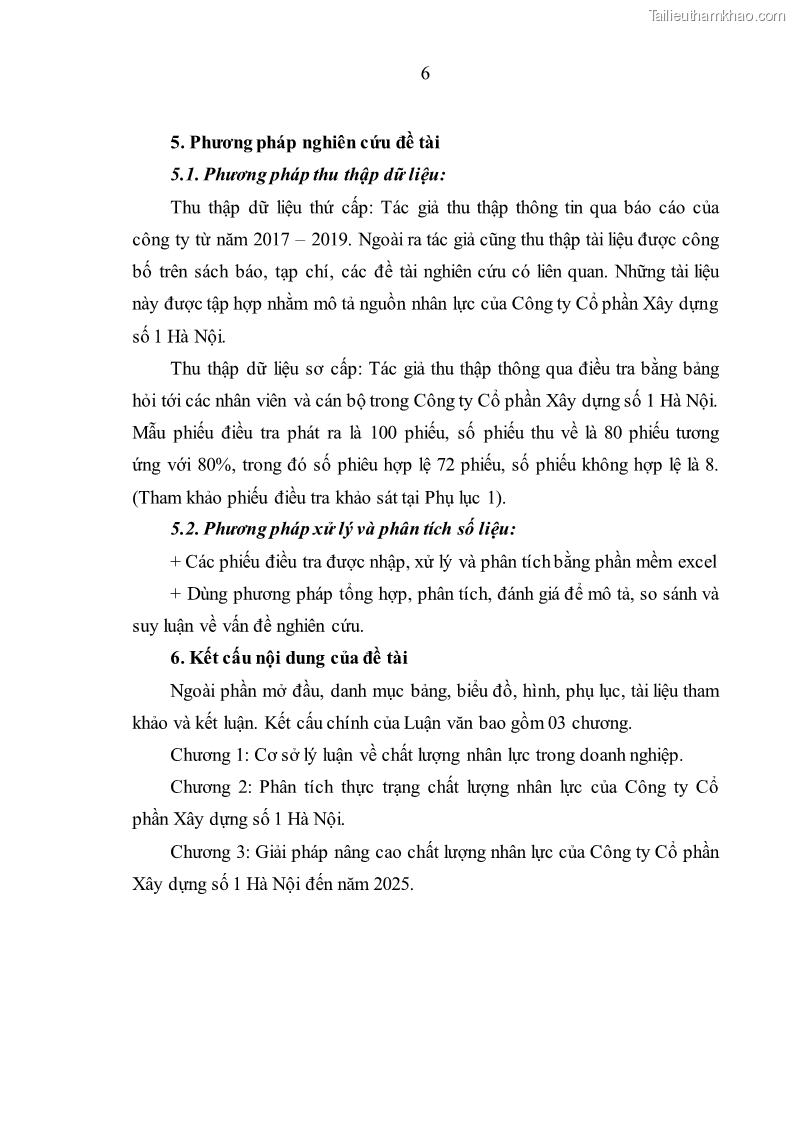 Luận văn thạc sĩ kinh tế Nâng cao chất lượng nhân lực tại Công ty Cổ phần Xây dựng số 1 Hà Nội - 2 Trang 14