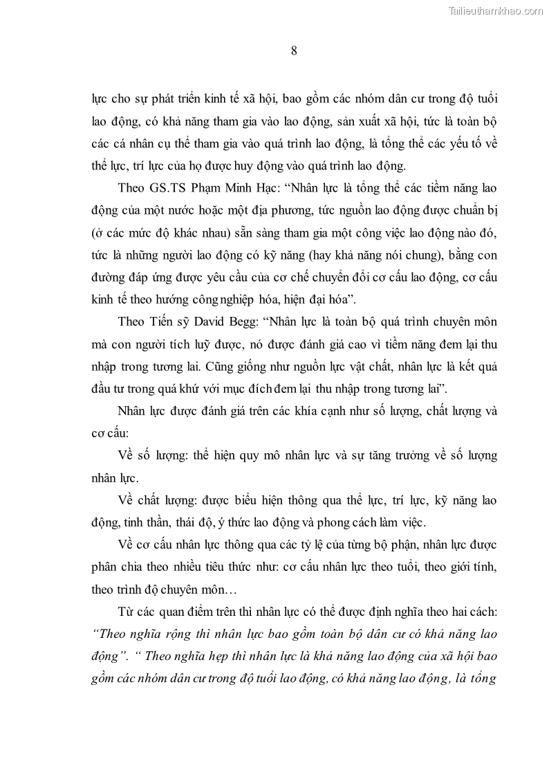 Luận văn thạc sĩ kinh tế Nâng cao chất lượng nhân lực tại Công ty Cổ phần Xây dựng số 1 Hà Nội - 2 Trang 16