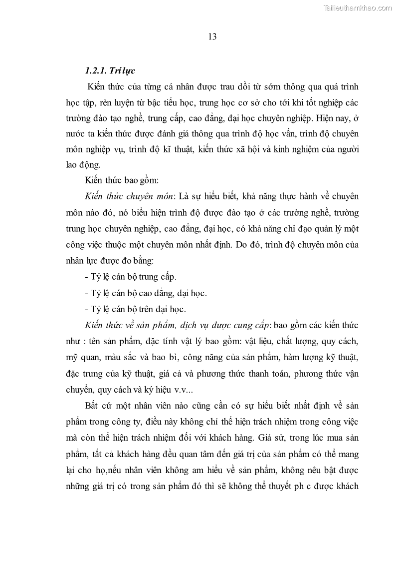 Luận văn thạc sĩ kinh tế Nâng cao chất lượng nhân lực tại Công ty Cổ phần Xây dựng số 1 Hà Nội - 2 Trang 21