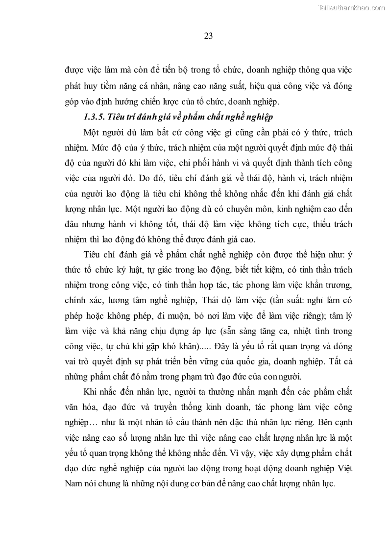Luận văn thạc sĩ kinh tế Nâng cao chất lượng nhân lực tại Công ty Cổ phần Xây dựng số 1 Hà Nội - 3 Trang 31