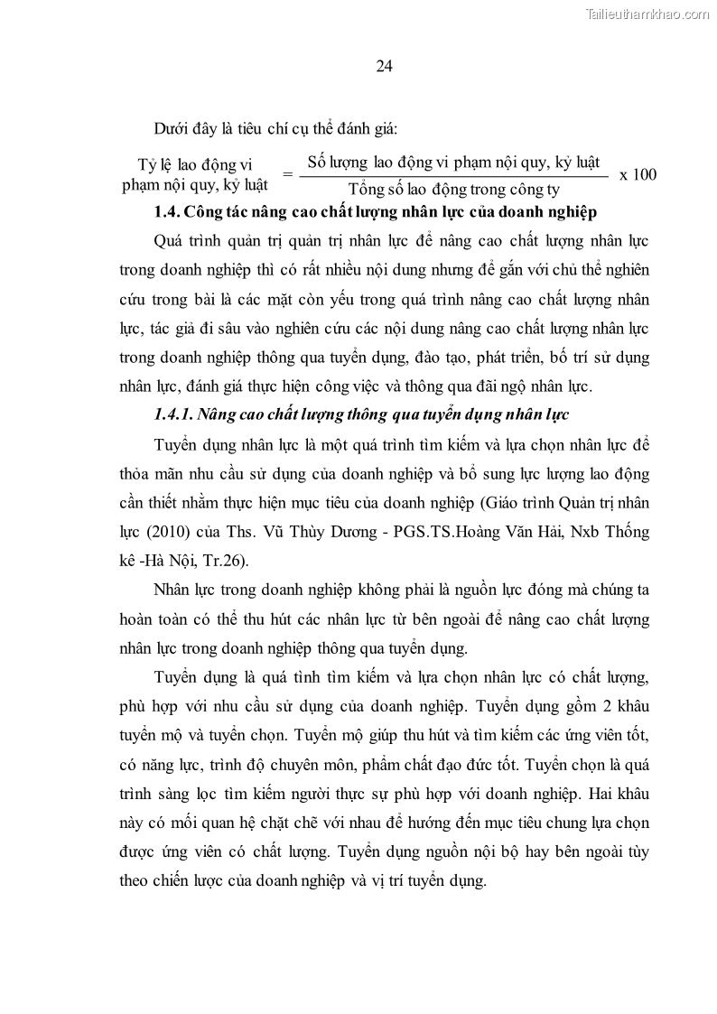 Luận văn thạc sĩ kinh tế Nâng cao chất lượng nhân lực tại Công ty Cổ phần Xây dựng số 1 Hà Nội - 3 Trang 32
