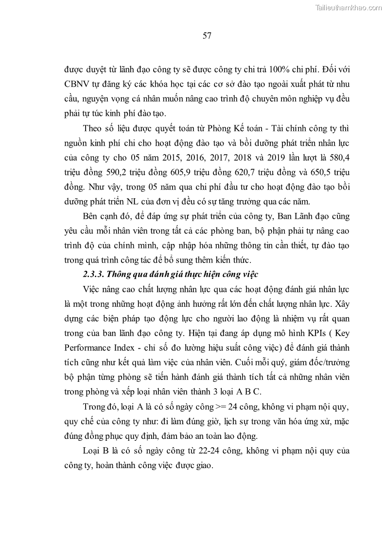 Luận văn thạc sĩ kinh tế Nâng cao chất lượng nhân lực tại Công ty Cổ phần Xây dựng số 1 Hà Nội - 6 Trang 65