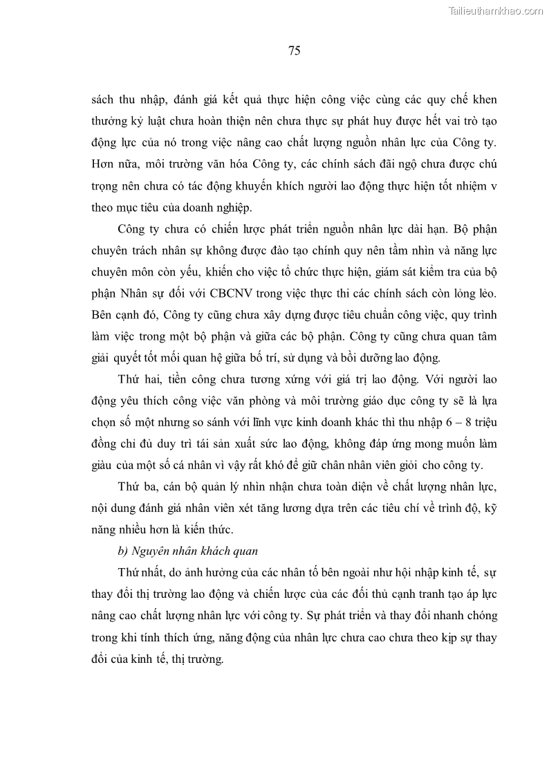 Luận văn thạc sĩ kinh tế Nâng cao chất lượng nhân lực tại Công ty Cổ phần Xây dựng số 1 Hà Nội - 7 Trang 83
