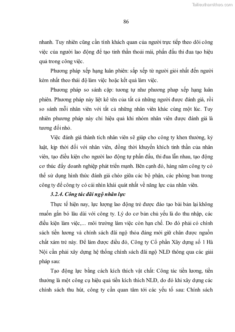 Luận văn thạc sĩ kinh tế Nâng cao chất lượng nhân lực tại Công ty Cổ phần Xây dựng số 1 Hà Nội - 8 Trang 94
