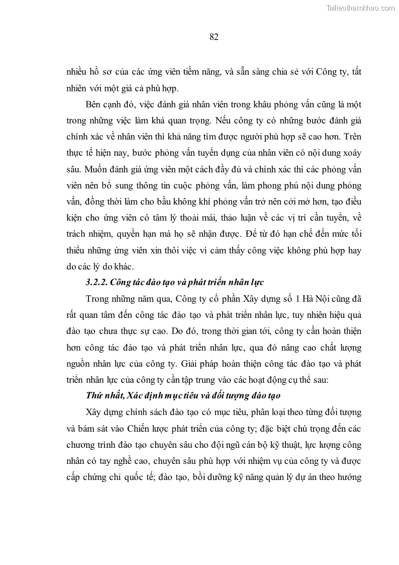 Luận văn thạc sĩ kinh tế Nâng cao chất lượng nhân lực tại Công ty Cổ phần Xây dựng số 1 Hà Nội - 8 Trang 90