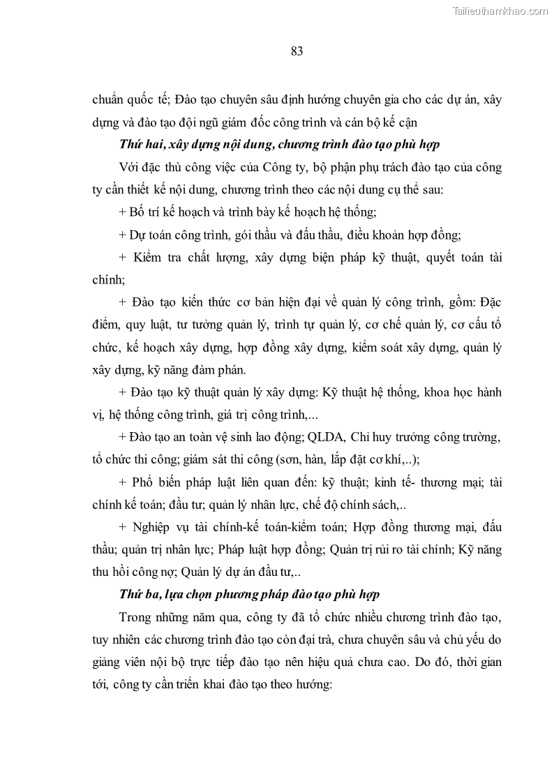 Luận văn thạc sĩ kinh tế Nâng cao chất lượng nhân lực tại Công ty Cổ phần Xây dựng số 1 Hà Nội - 8 Trang 91