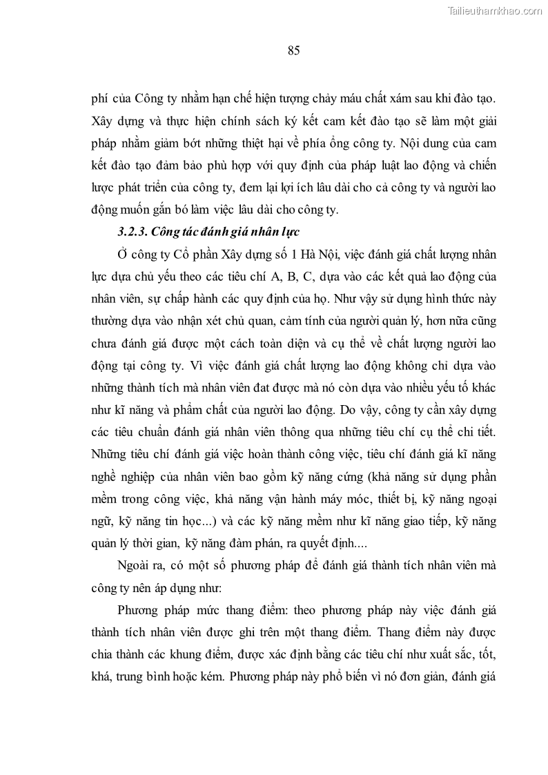 Luận văn thạc sĩ kinh tế Nâng cao chất lượng nhân lực tại Công ty Cổ phần Xây dựng số 1 Hà Nội - 8 Trang 93