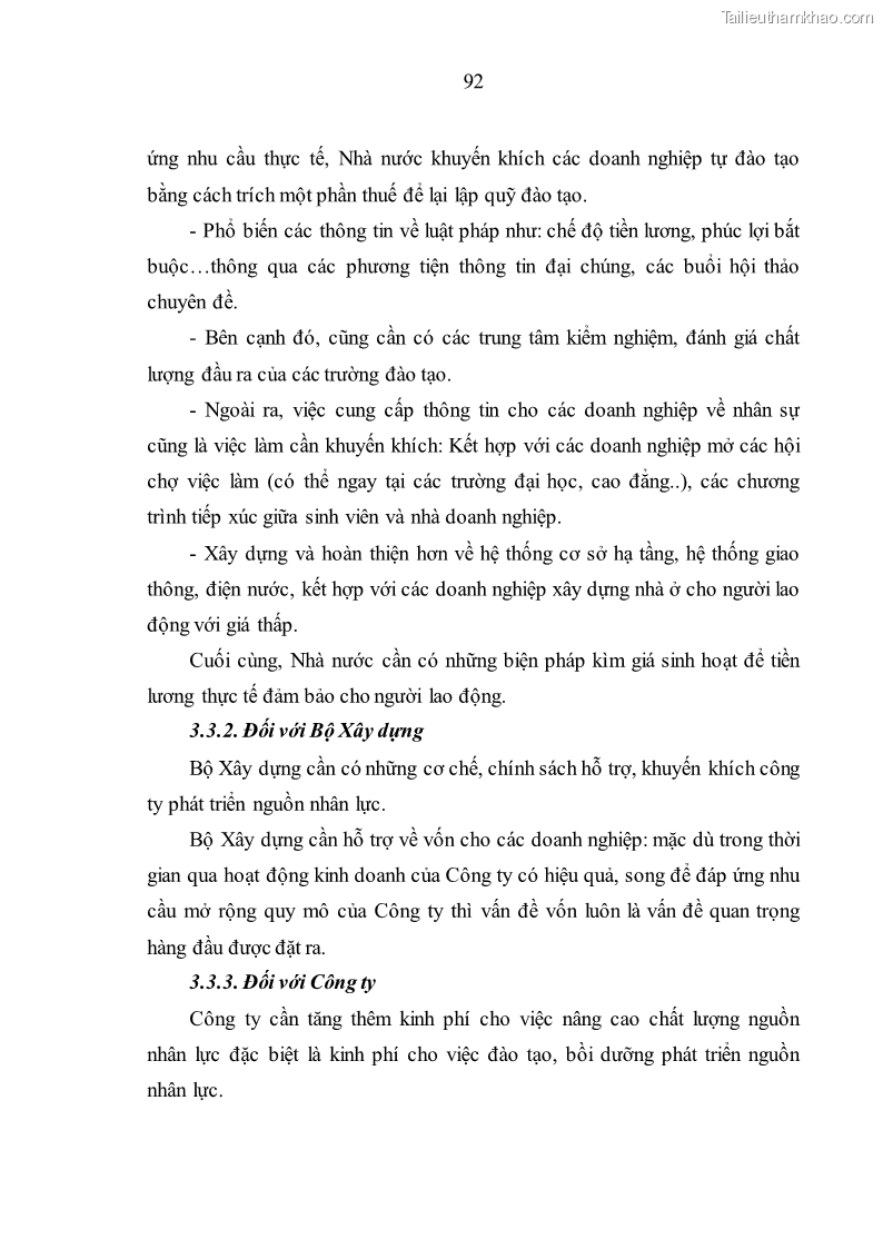Luận văn thạc sĩ kinh tế Nâng cao chất lượng nhân lực tại Công ty Cổ phần Xây dựng số 1 Hà Nội - 9 Trang 100