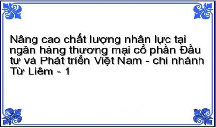 Nâng cao chất lượng nhân lực tại ngân hàng thương mại cổ phần Đầu tư và Phát triển Việt Nam - chi nhánh Từ Liêm