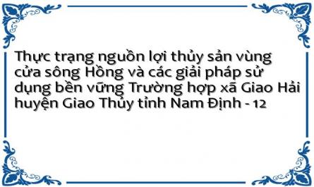 Thực trạng nguồn lợi thủy sản vùng cửa sông Hồng và các giải pháp sử dụng bền vững Trường hợp xã Giao Hải huyện Giao Thủy tỉnh Nam Định - 12