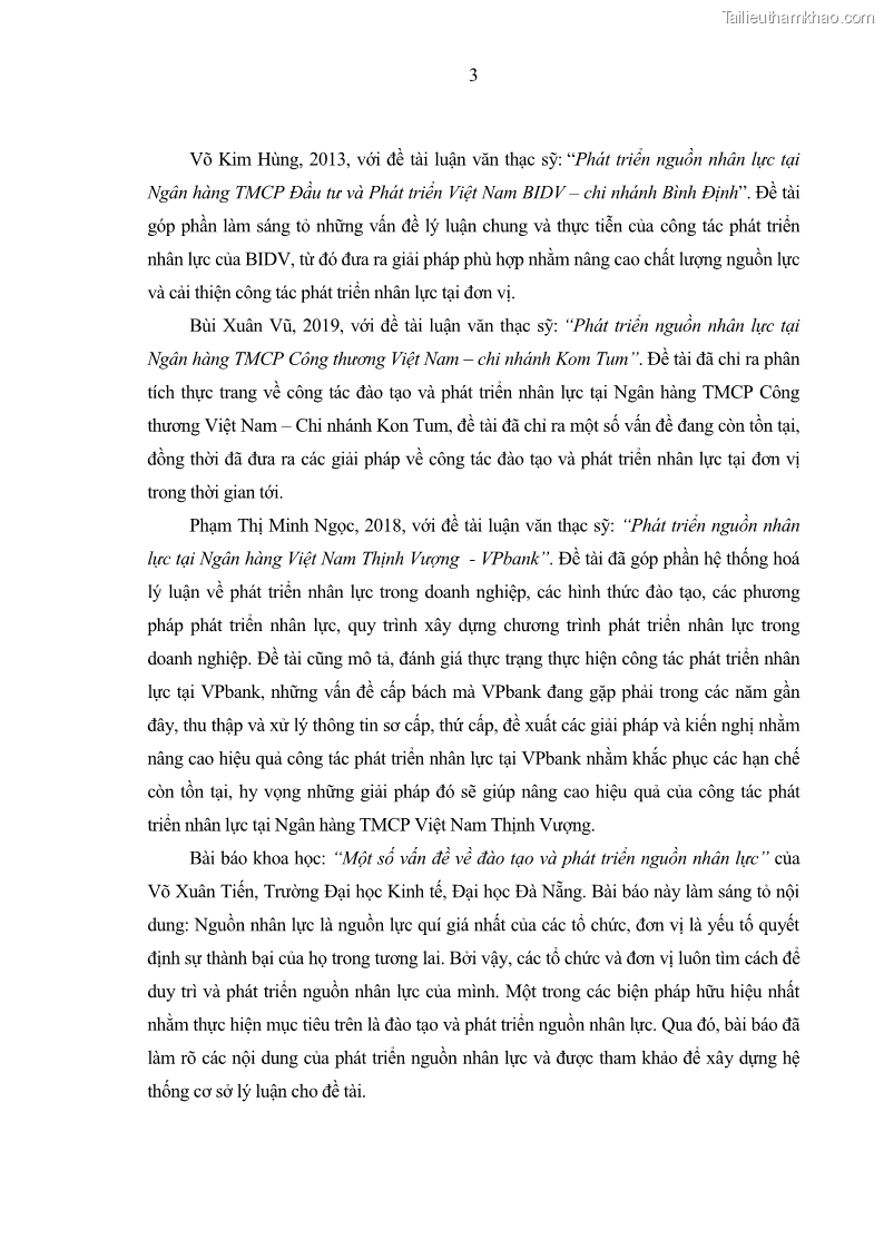 Luận văn thạc sĩ kinh tế Phát triển nhân lực tại Ngân hàng TMCP Quân đội MB - 1 Trang 11