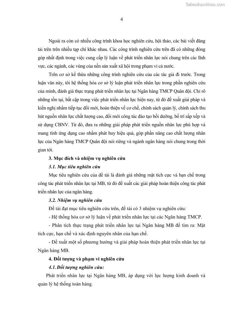 Luận văn thạc sĩ kinh tế Phát triển nhân lực tại Ngân hàng TMCP Quân đội MB - 1 Trang 12
