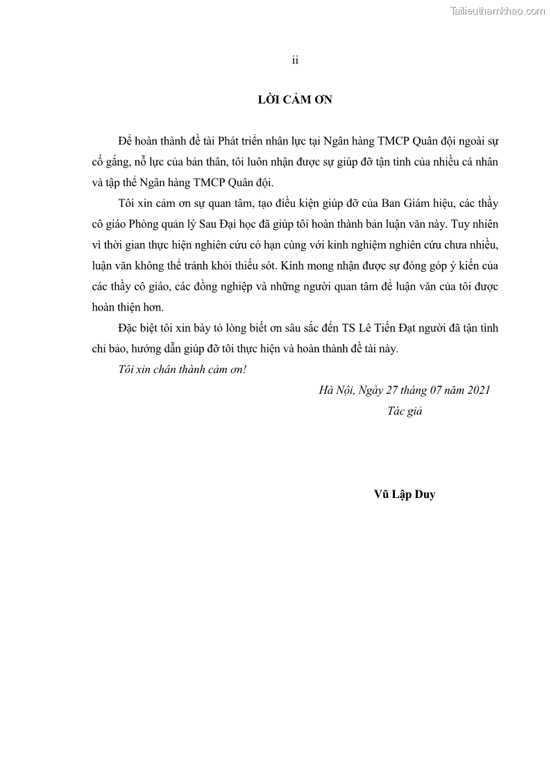 Luận văn thạc sĩ kinh tế Phát triển nhân lực tại Ngân hàng TMCP Quân đội MB - 1 Trang 4