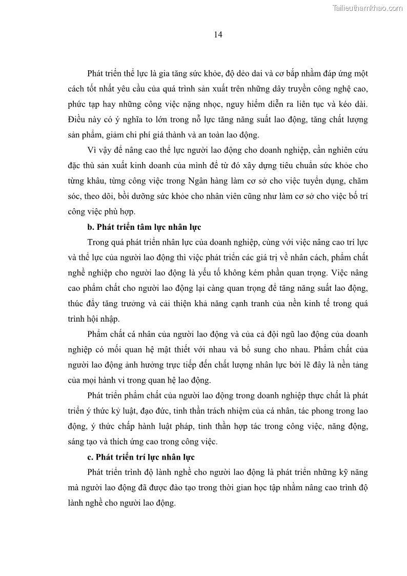 Luận văn thạc sĩ kinh tế Phát triển nhân lực tại Ngân hàng TMCP Quân đội MB - 2 Trang 22