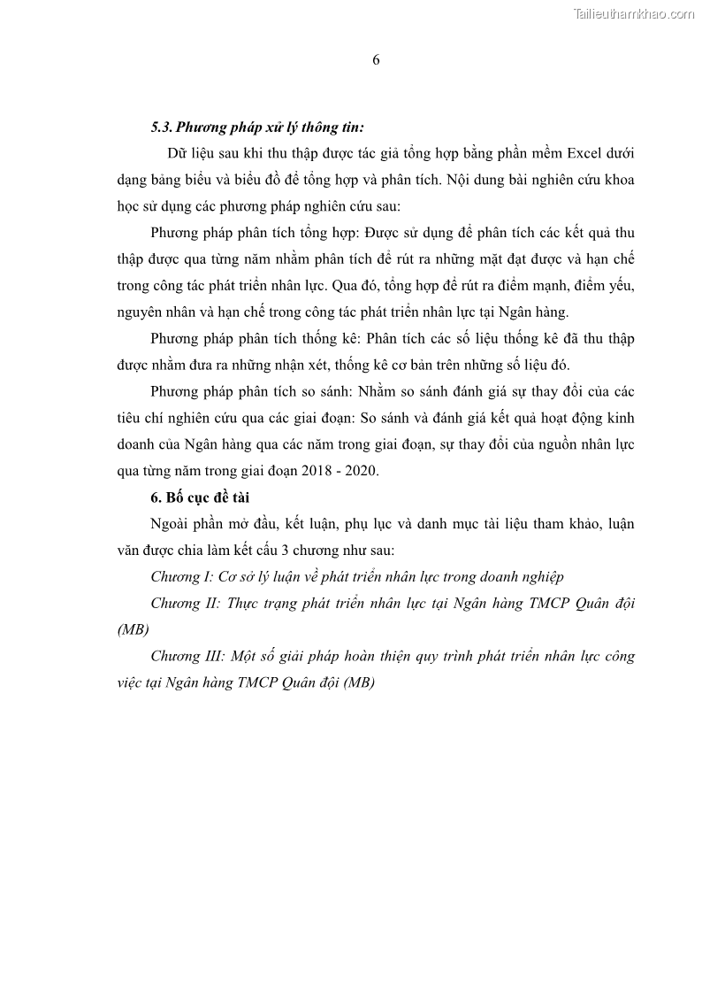 Luận văn thạc sĩ kinh tế Phát triển nhân lực tại Ngân hàng TMCP Quân đội MB - 2 Trang 14