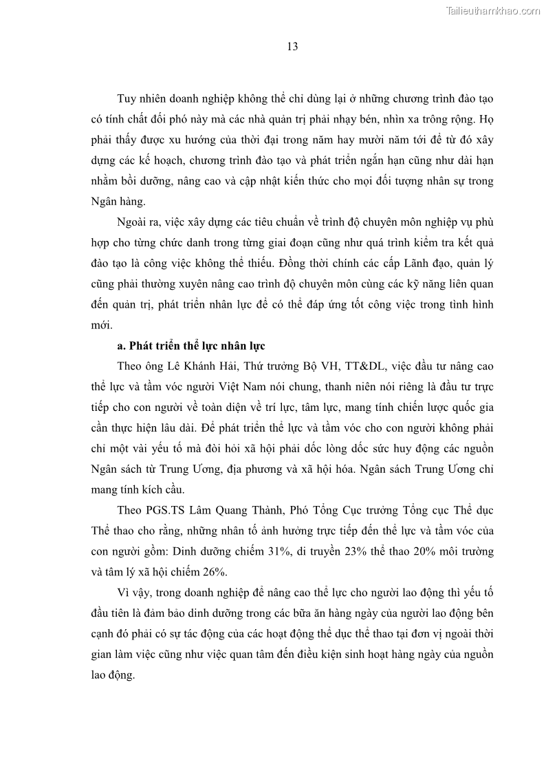 Luận văn thạc sĩ kinh tế Phát triển nhân lực tại Ngân hàng TMCP Quân đội MB - 2 Trang 21