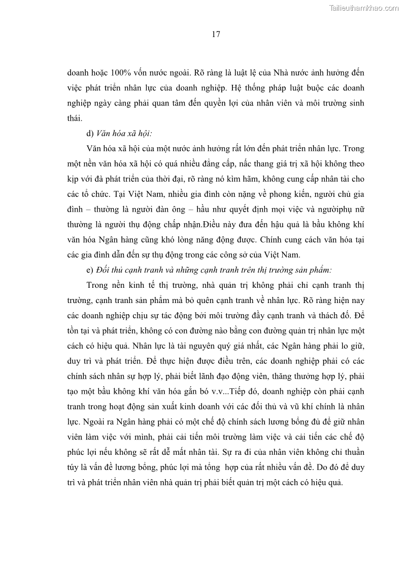 Luận văn thạc sĩ kinh tế Phát triển nhân lực tại Ngân hàng TMCP Quân đội MB - 3 Trang 25