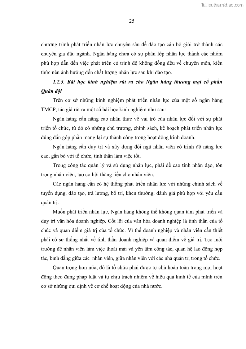Luận văn thạc sĩ kinh tế Phát triển nhân lực tại Ngân hàng TMCP Quân đội MB - 3 Trang 33