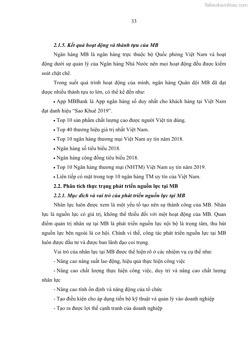 Luận văn thạc sĩ kinh tế Phát triển nhân lực tại Ngân hàng TMCP Quân đội MB - 4 Trang 41