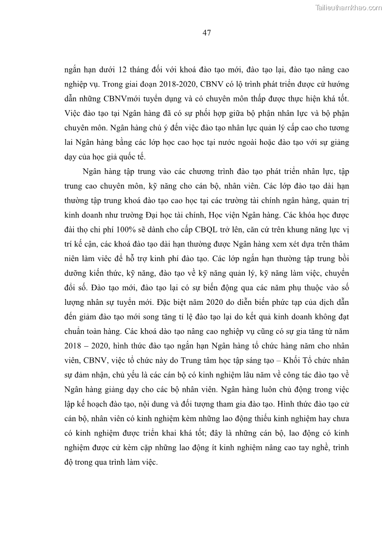 Luận văn thạc sĩ kinh tế Phát triển nhân lực tại Ngân hàng TMCP Quân đội MB - 5 Trang 55