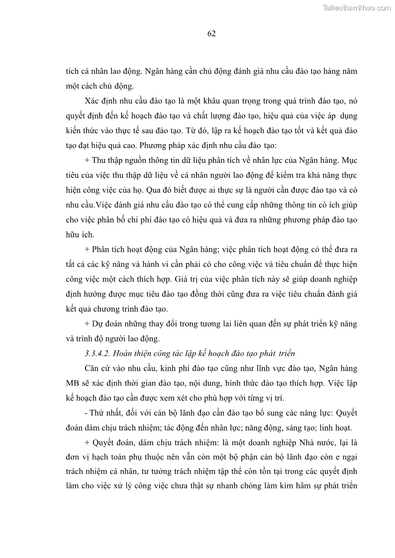 Luận văn thạc sĩ kinh tế Phát triển nhân lực tại Ngân hàng TMCP Quân đội MB - 6 Trang 70