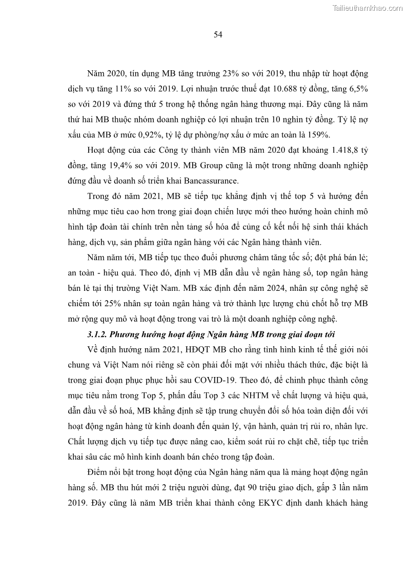 Luận văn thạc sĩ kinh tế Phát triển nhân lực tại Ngân hàng TMCP Quân đội MB - 6 Trang 62