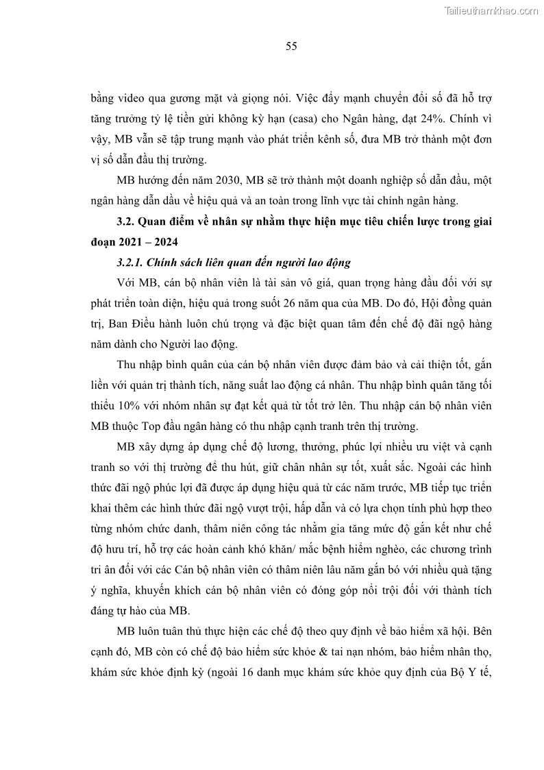 Luận văn thạc sĩ kinh tế Phát triển nhân lực tại Ngân hàng TMCP Quân đội MB - 6 Trang 63