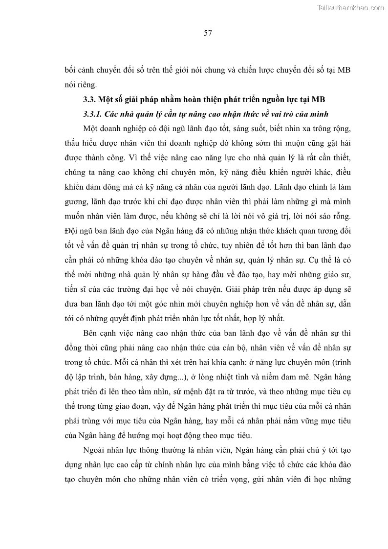 Luận văn thạc sĩ kinh tế Phát triển nhân lực tại Ngân hàng TMCP Quân đội MB - 6 Trang 65