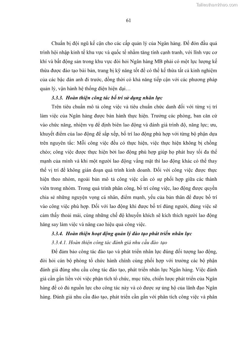 Luận văn thạc sĩ kinh tế Phát triển nhân lực tại Ngân hàng TMCP Quân đội MB - 6 Trang 69