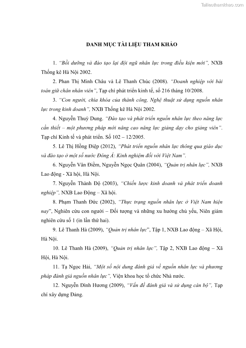 Luận văn thạc sĩ kinh tế Phát triển nhân lực tại Ngân hàng TMCP Quân đội MB - 7 Trang 79