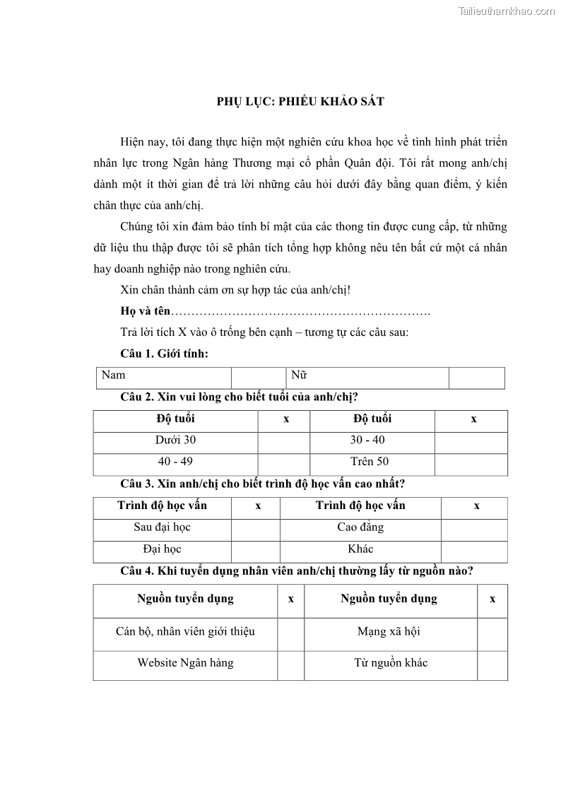 Luận văn thạc sĩ kinh tế Phát triển nhân lực tại Ngân hàng TMCP Quân đội MB - 7 Trang 81