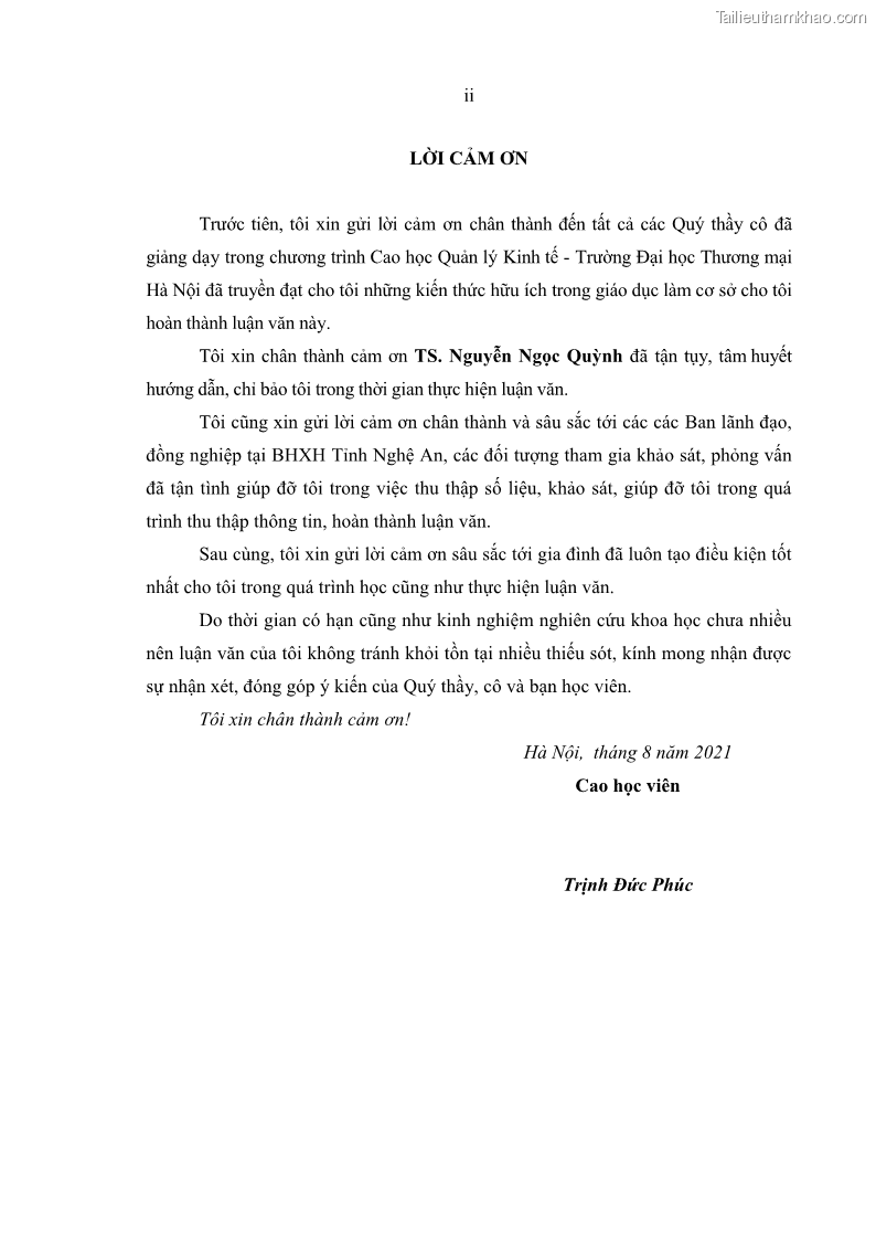 Luận văn thạc sĩ kinh tế Quản lý chi bảo hiểm xã hội tại Tỉnh Nghệ An - 1 Trang 4