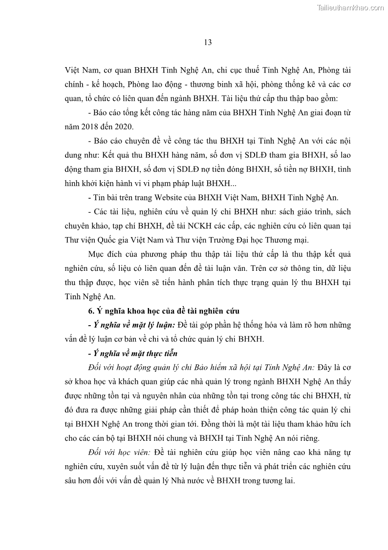Luận văn thạc sĩ kinh tế Quản lý chi bảo hiểm xã hội tại Tỉnh Nghệ An - 2 Trang 23