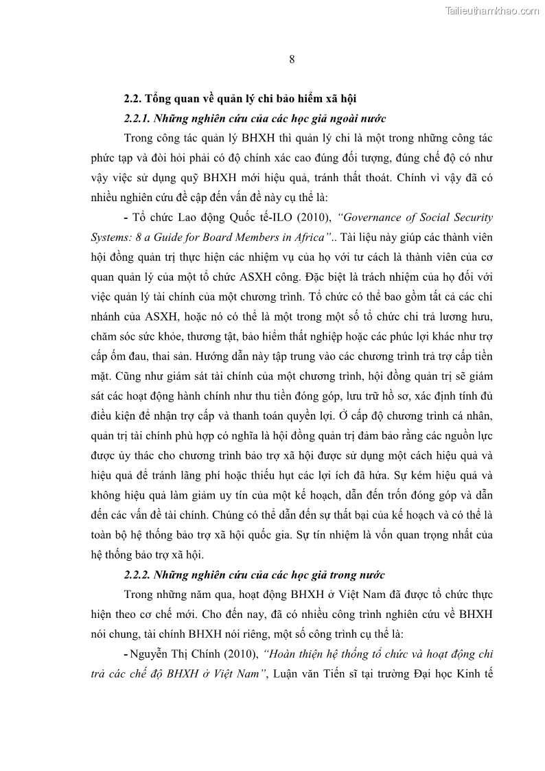 Luận văn thạc sĩ kinh tế Quản lý chi bảo hiểm xã hội tại Tỉnh Nghệ An - 2 Trang 18