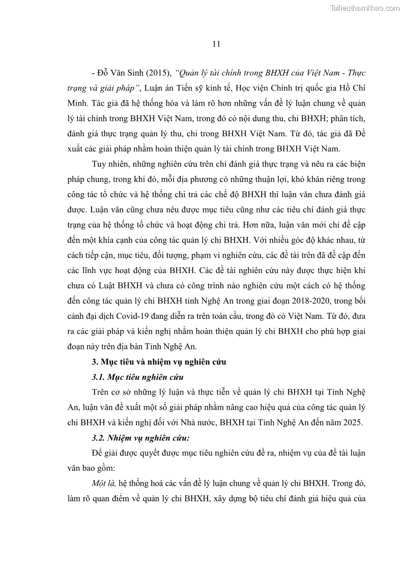 Luận văn thạc sĩ kinh tế Quản lý chi bảo hiểm xã hội tại Tỉnh Nghệ An - 2 Trang 21