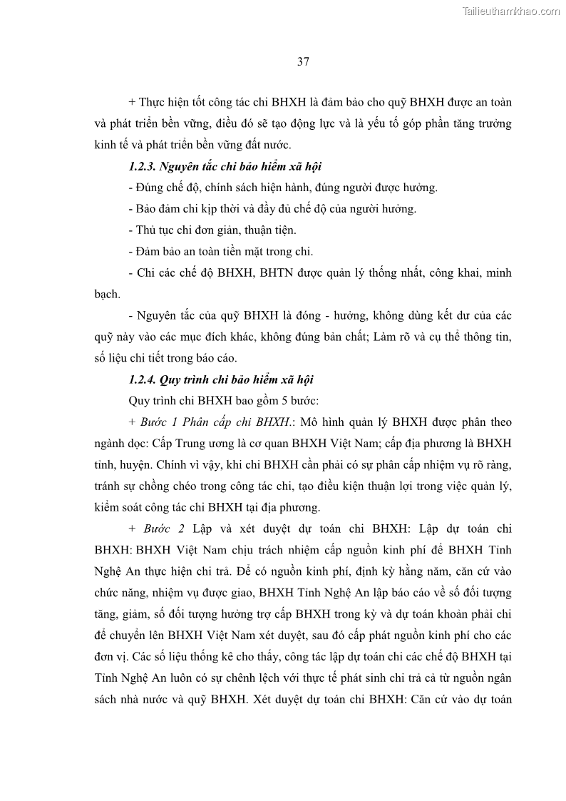 Luận văn thạc sĩ kinh tế Quản lý chi bảo hiểm xã hội tại Tỉnh Nghệ An - 4 Trang 47