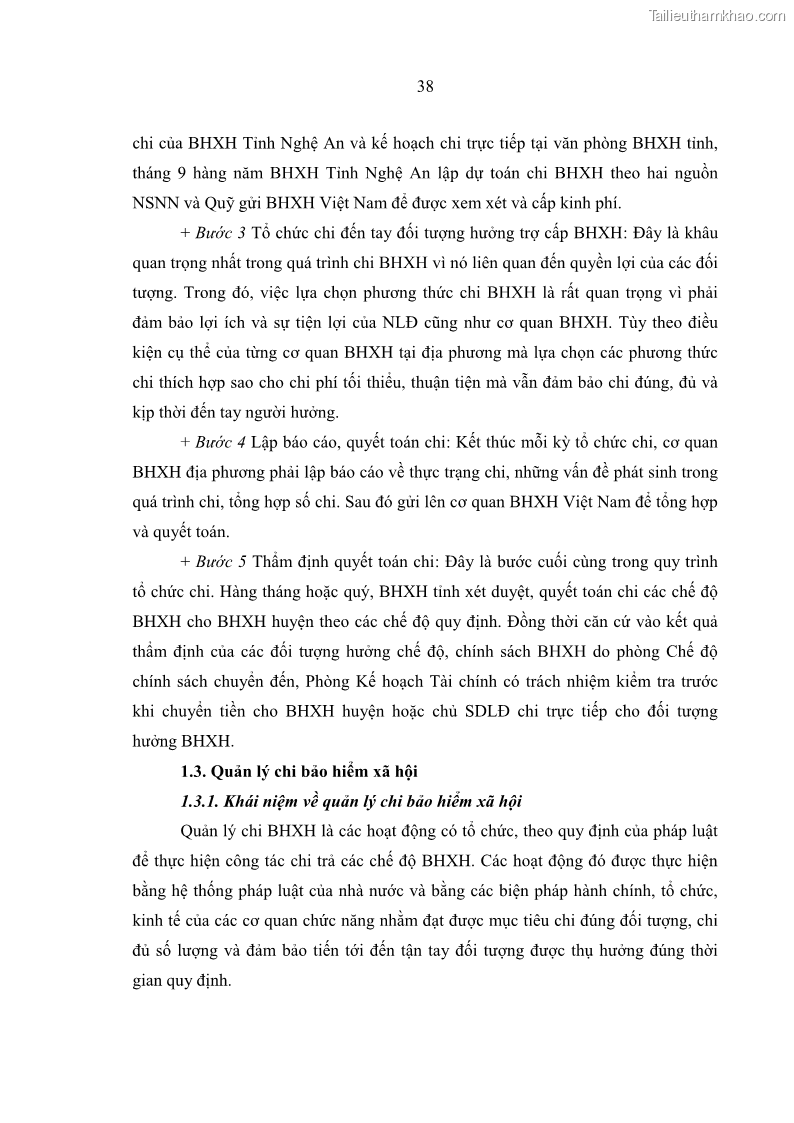 Luận văn thạc sĩ kinh tế Quản lý chi bảo hiểm xã hội tại Tỉnh Nghệ An - 4 Trang 48