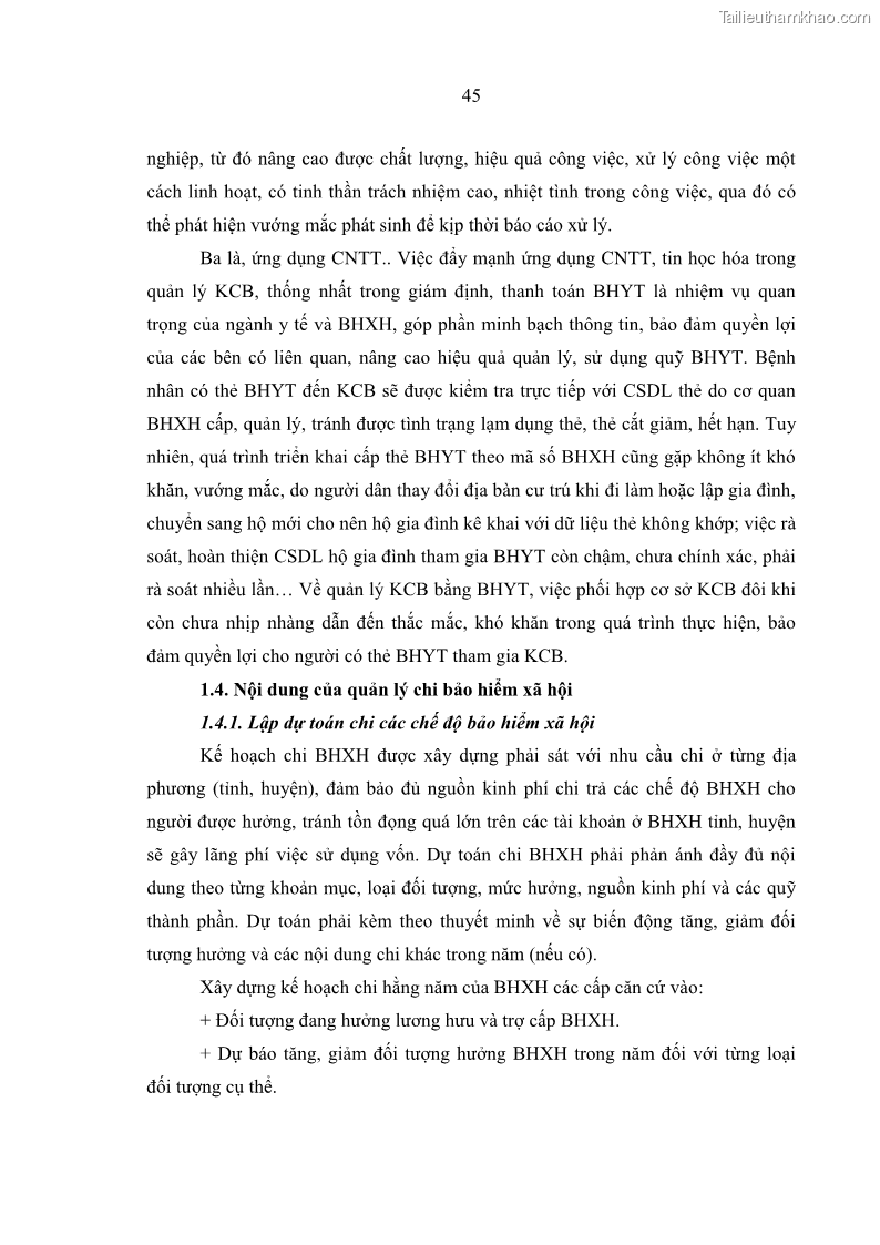 Luận văn thạc sĩ kinh tế Quản lý chi bảo hiểm xã hội tại Tỉnh Nghệ An - 5 Trang 55