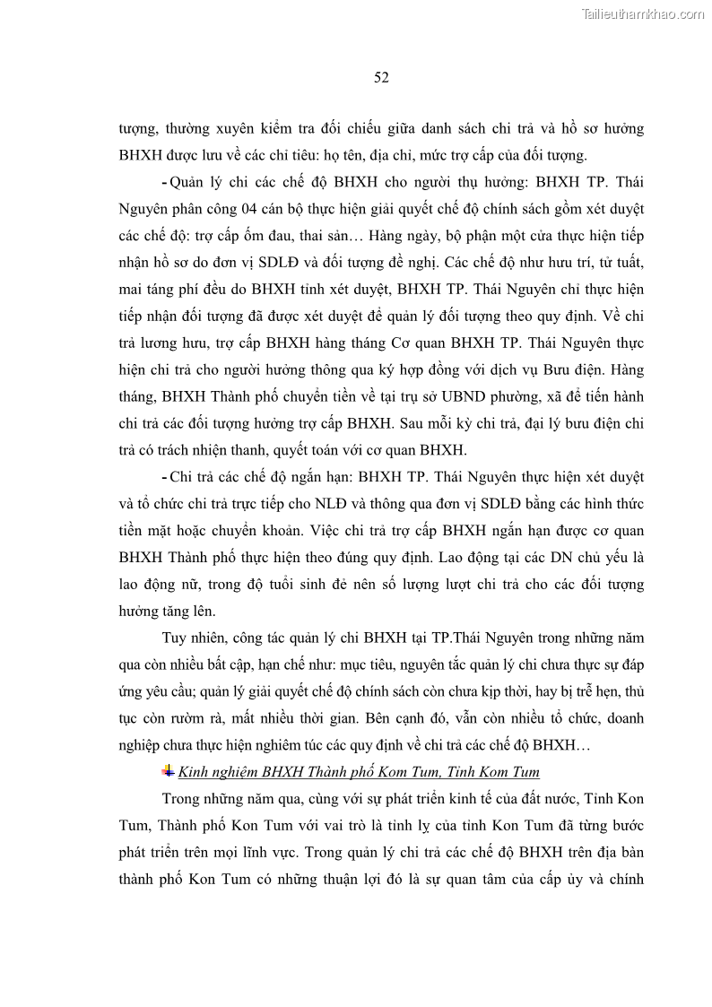 Luận văn thạc sĩ kinh tế Quản lý chi bảo hiểm xã hội tại Tỉnh Nghệ An - 6 Trang 62