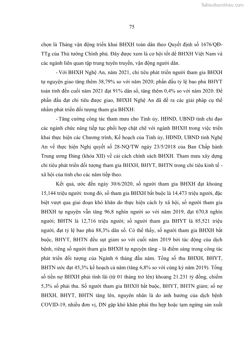 Luận văn thạc sĩ kinh tế Quản lý chi bảo hiểm xã hội tại Tỉnh Nghệ An - 8 Trang 85
