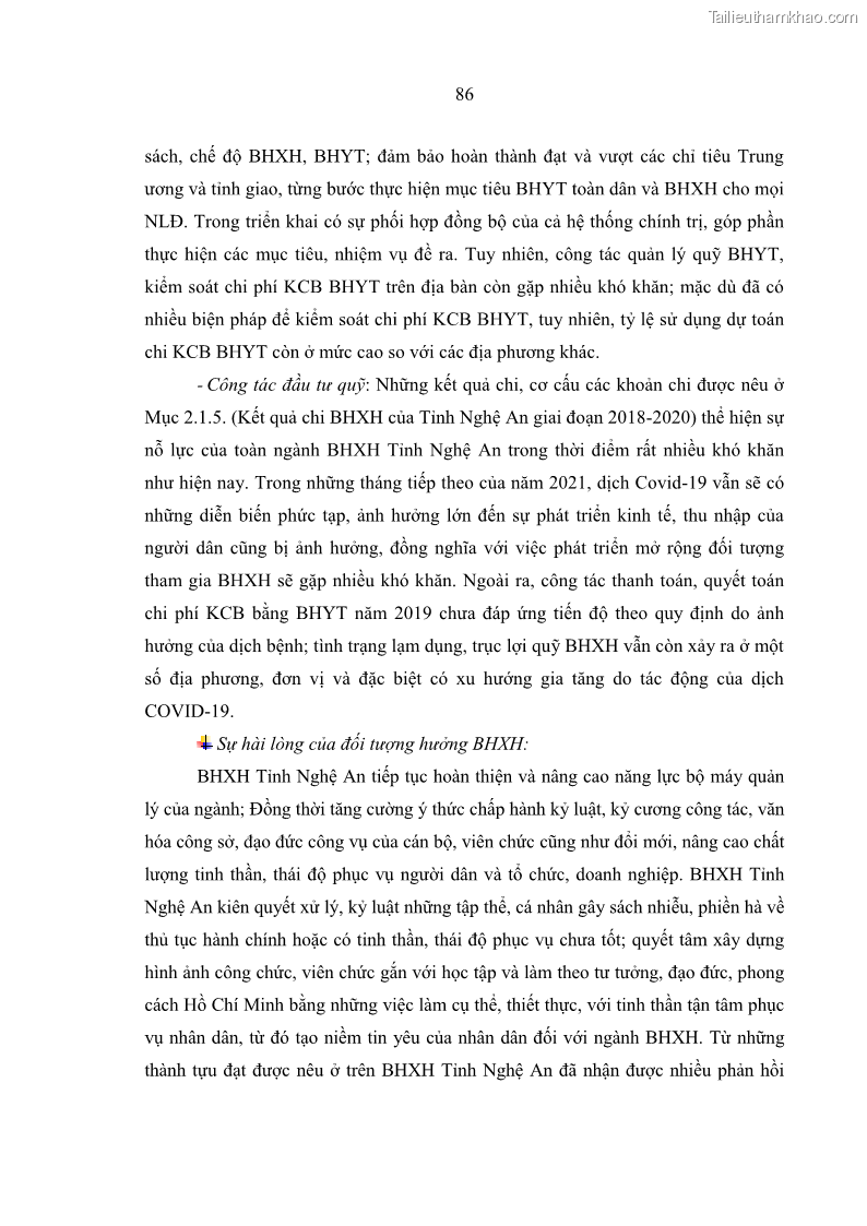 Luận văn thạc sĩ kinh tế Quản lý chi bảo hiểm xã hội tại Tỉnh Nghệ An - 8 Trang 96