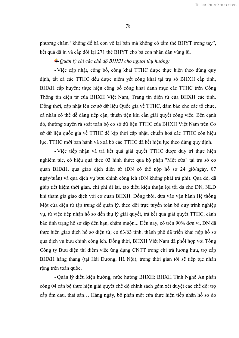 Luận văn thạc sĩ kinh tế Quản lý chi bảo hiểm xã hội tại Tỉnh Nghệ An - 8 Trang 88