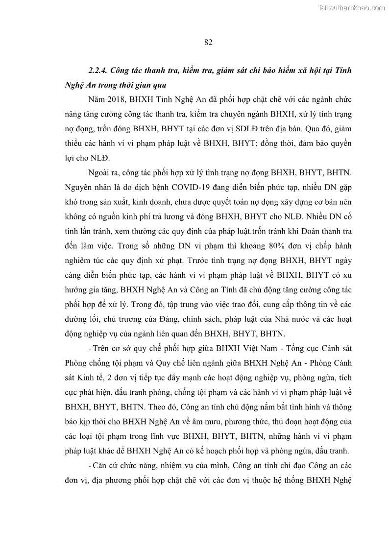 Luận văn thạc sĩ kinh tế Quản lý chi bảo hiểm xã hội tại Tỉnh Nghệ An - 8 Trang 92